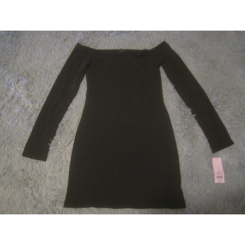 Wild Fable Womens Dress Medium Black Long Sleeve Off Sholder Casual Knee Length